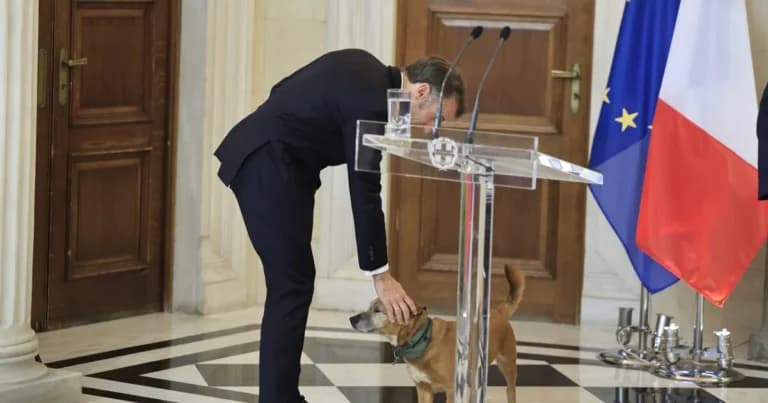 Ο Μακρόν, ο Μητσοτάκης και ο Πίνατ στο Μέγαρο Μαξίμου