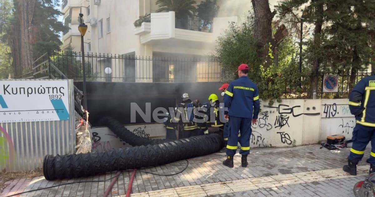 Φωτιά σε υπόγειο γκαράζ στην Αγία Παρασκευή