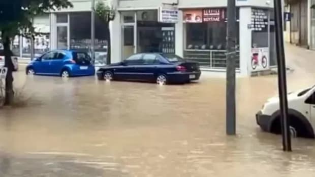 Πλημμύρες στα Ιωάννινα από βροχή και χαλάζι