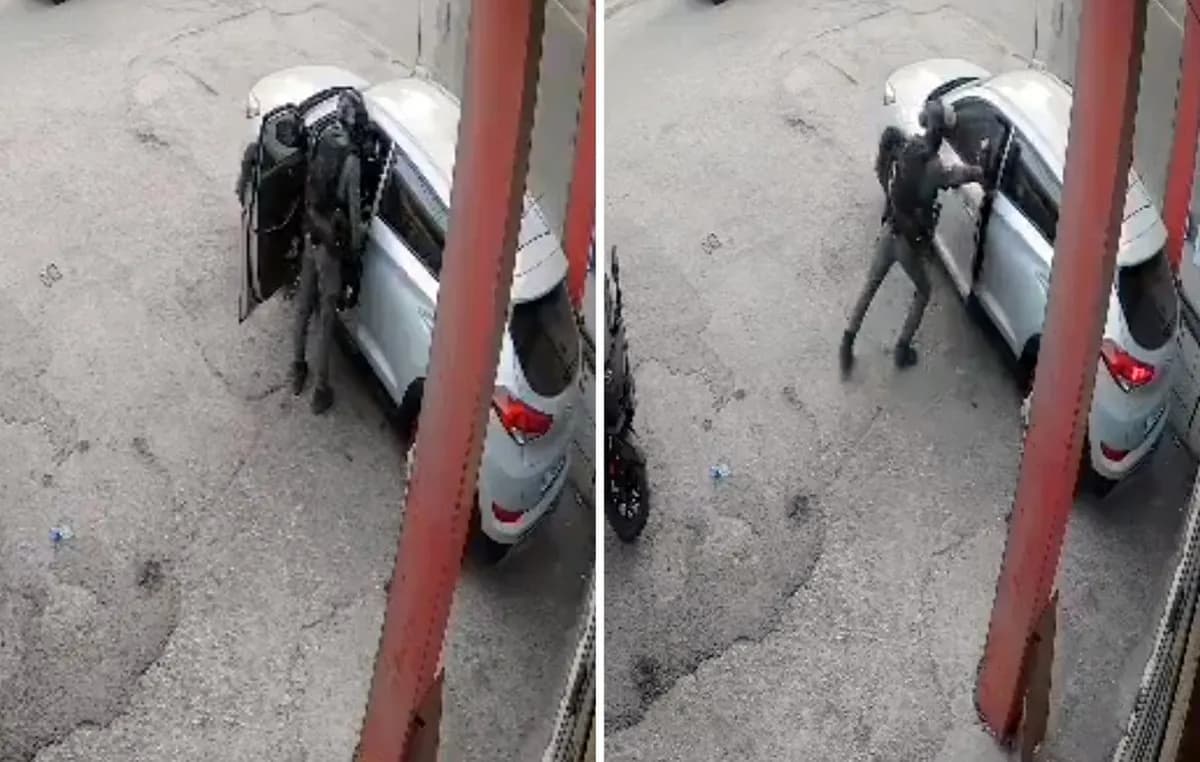 Ο αστυνομικός πετά χειροβομβίδα κρότου-λάμψης σε αυτοκίνητο