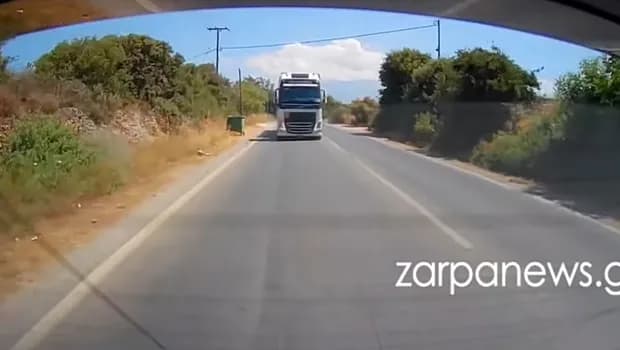 Ο οδηγός βυτιοφόρου έκανε επικίνδυνη προσπέραση στα Χανιά