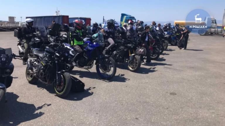 Οι Κύπριοι μοτοσικλετιστές έφτασαν στο λιμάνι της Ρόδου