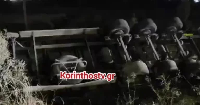 Η νταλίκα ανατράπηκε στο Ζευγολατιό, τραυματίας ο οδηγός