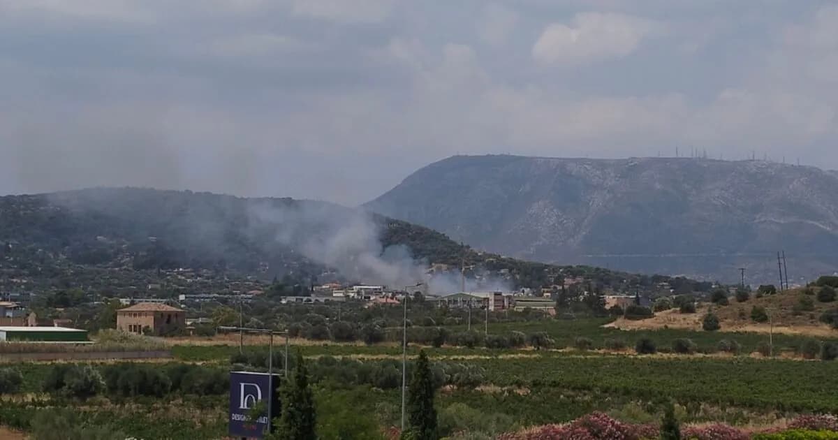 Η φωτιά στα Σπάτα: Ήχησε το 112, σε ετοιμότητα οι κάτοικοι