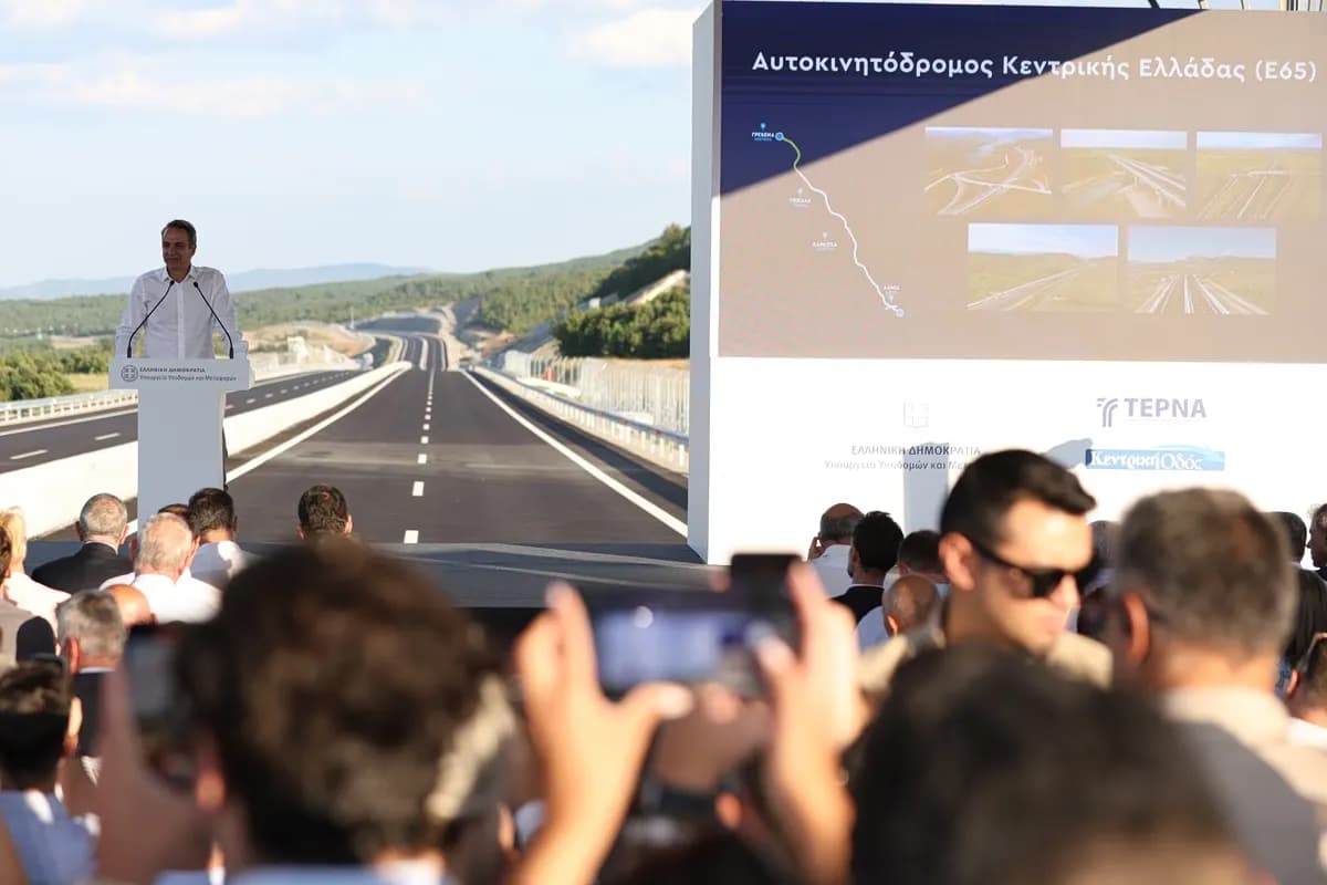 Ο Μητσοτάκης παρέδωσε τον αυτοκινητόδρομο Ε65 στην κυκλοφορία