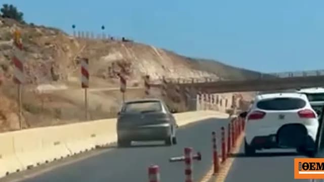 Ο οδηγός στον ΒΟΑΚ ξεριζώνει πασαλάκια σε επικίνδυνη προσπέραση