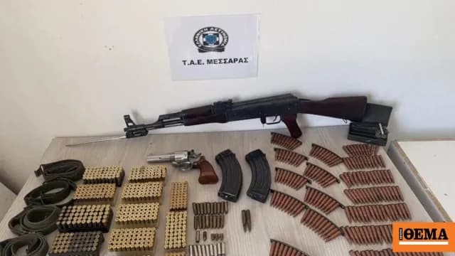 Καλάσνικοφ και 869 φυσίγγια σε σπίτι 60χρονου στα Βορίζια