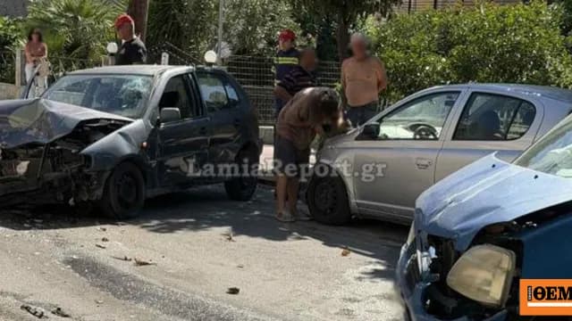 Τρελή πορεία οδηγού στη Λαμία: Μετωπικό τροχαίο με τραυματία
