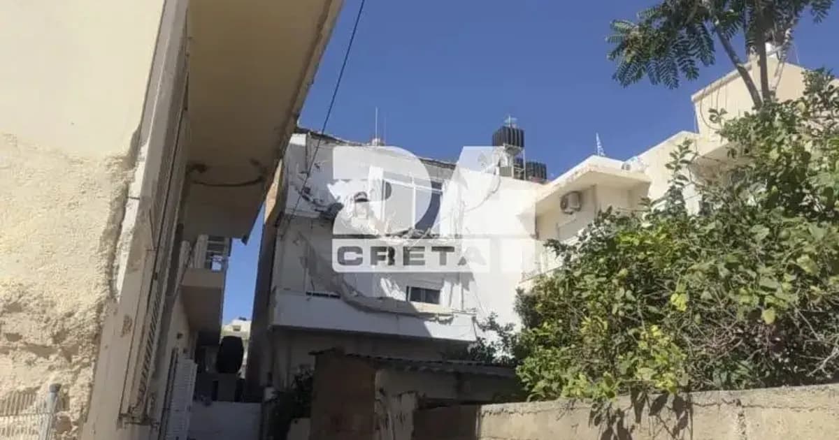 Κατάρρευση σε πολυκατοικία στο Ατσαλένιο Ηρακλείου