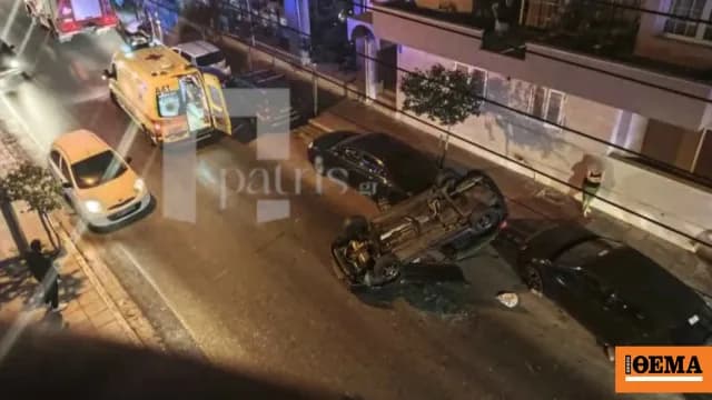 Τροχαίο στα Χανιά: Αυτοκίνητο αναποδογύρισε στην Ελευθερίου Βενιζέλου