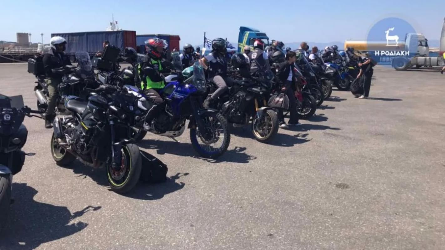 Οι Κύπριοι μοτοσικλετιστές έφτασαν στο λιμάνι της Ρόδου