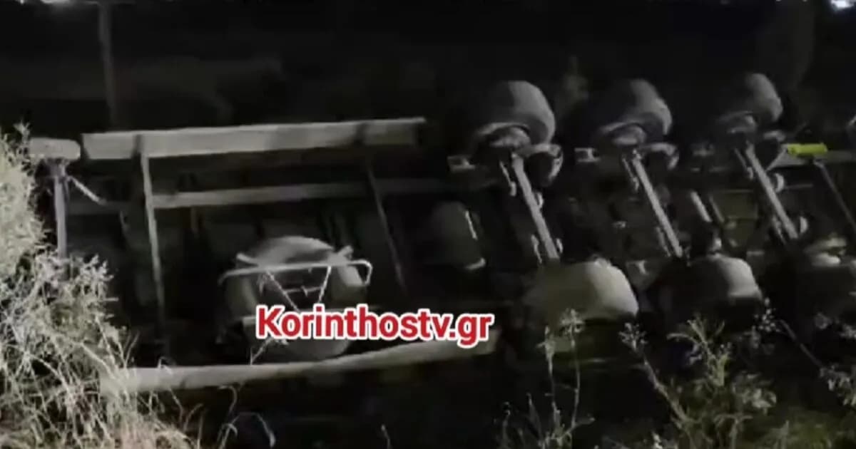 Η νταλίκα ανατράπηκε στο Ζευγολατιό, τραυματίας ο οδηγός