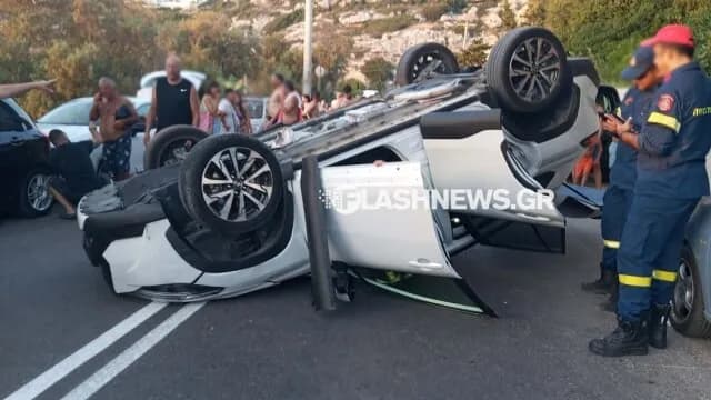 Τροχαίο ατύχημα στα Χανιά: Τούμπαρε αυτοκίνητο τουρίστα