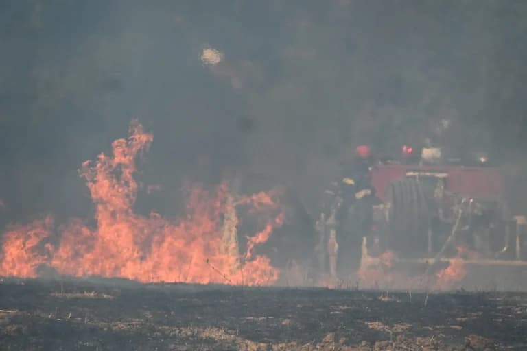 Φωτιά κοντά στην ΠΑΘΕ προς την Αγχίαλο στον Δήμο Δέλτα