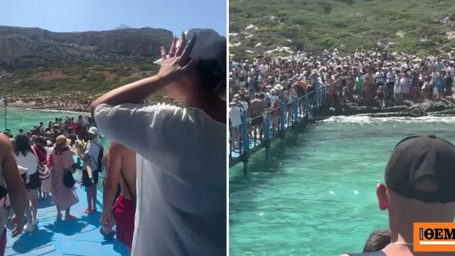 Ο Μπάλος Χανίων «βουλιάζει» από τουρίστες σε βίντεο