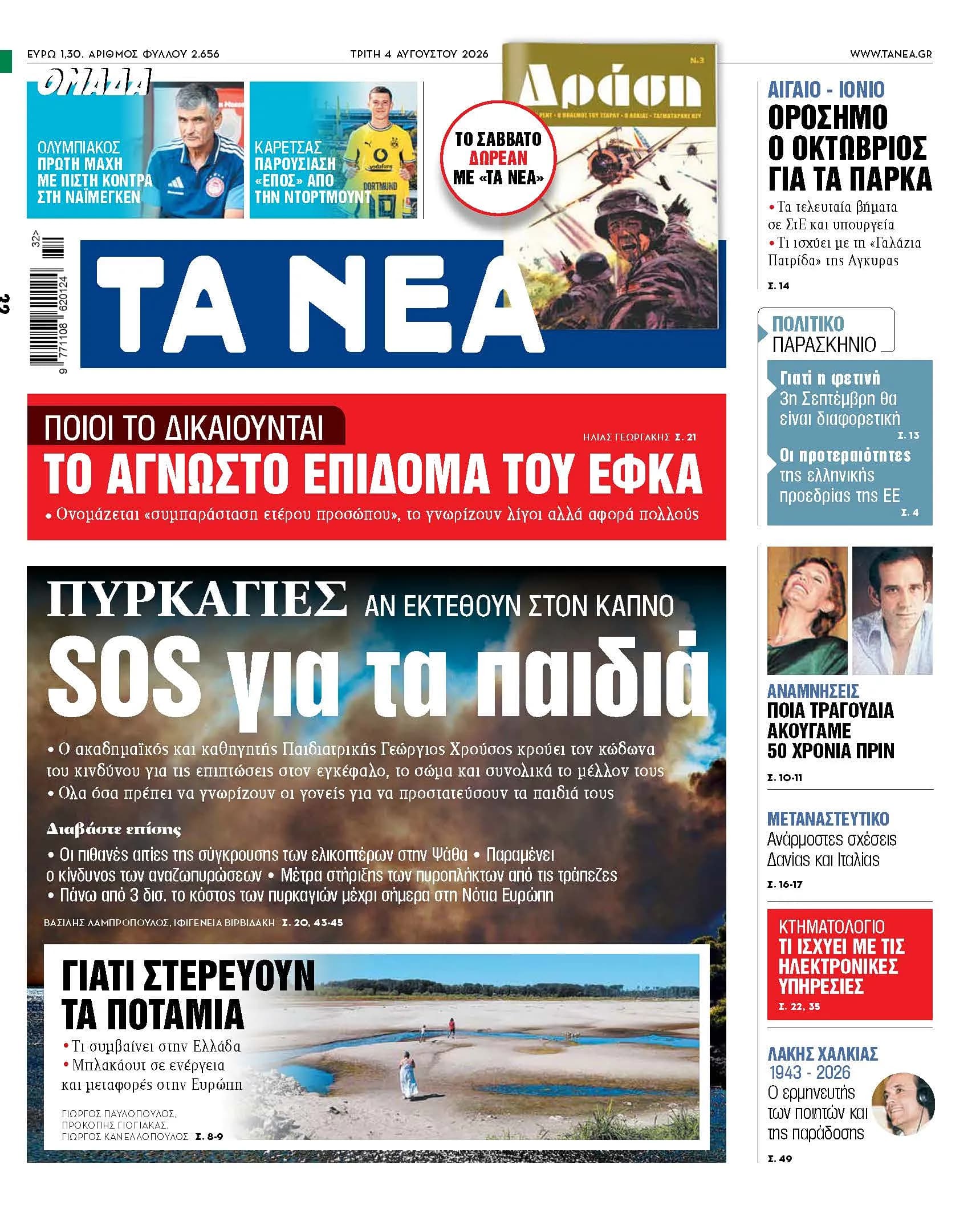 Ο Χρούσος προειδοποιεί για τον καπνό των πυρκαγιών στα παιδιά