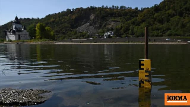 Ιστορικά χαμηλή η στάθμη του Ρήνου, κινδυνεύει να κοπεί στα δύο