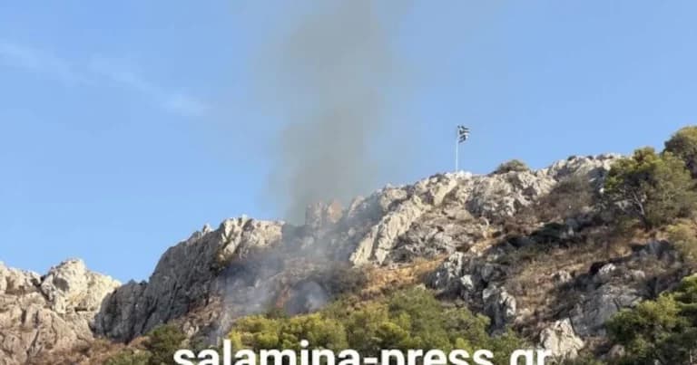 Νέα φωτιά στη Σαλαμίνα: Οριοθετήθηκε στον Προφήτη Ηλία