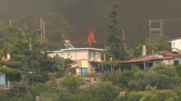 Η φωτιά στη Δυτική Αττική έφτασε σε σπίτια και εκκενώσεις