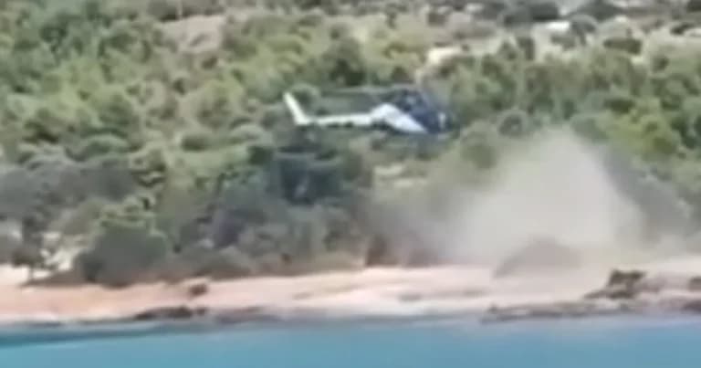 Νέα προσγείωση ελικοπτέρου σε παραλία στις Σπέτσες