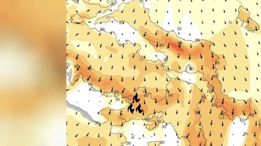 Ισχυροί άνεμοι ταλανίζουν τη μάχη με τη φωτιά στην Αττική