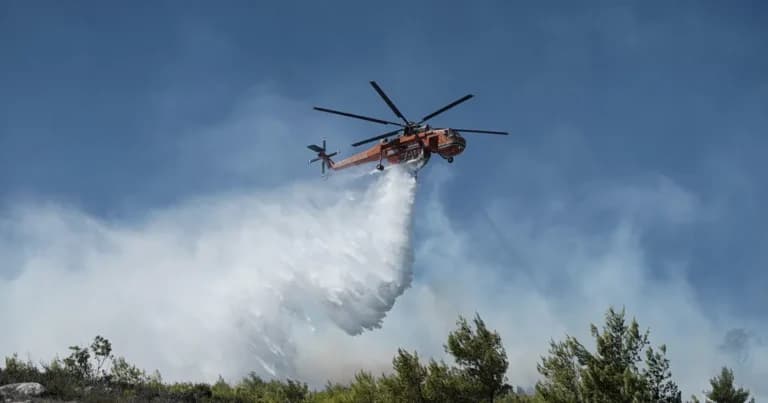 Η φωτιά στο Διμηνιό Κορινθίας χωρίς ενεργό μέτωπο πλέον