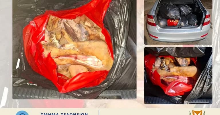 Κατάσχεση 245 κιλών ζωικών προϊόντων στον Άγιο Δομέτιο