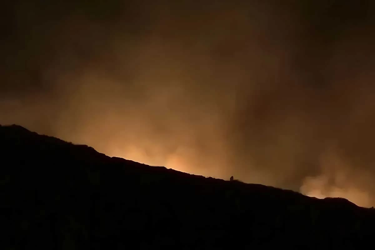 Η φωτιά στον Άγιο Βλάσιο Βοιωτίας μαίνεται όλη τη νύχτα