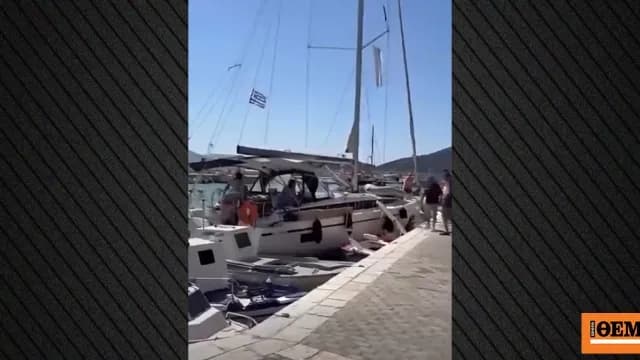Το ιστιοφόρο έπεσε πάνω σε σκάφη στο λιμάνι του Καλάμου