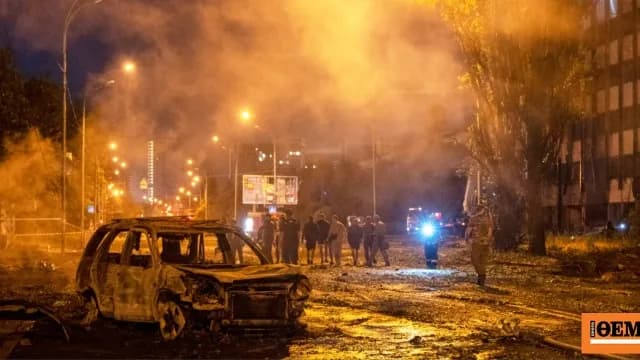 Ρωσική βαλλιστική επίθεση στο Κίεβο με εκρήξεις και φωτιές