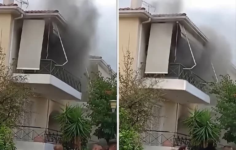 Φωτιά στο Αίγιο: Γυναίκα διασώθηκε από τις φλόγες σπιτιού