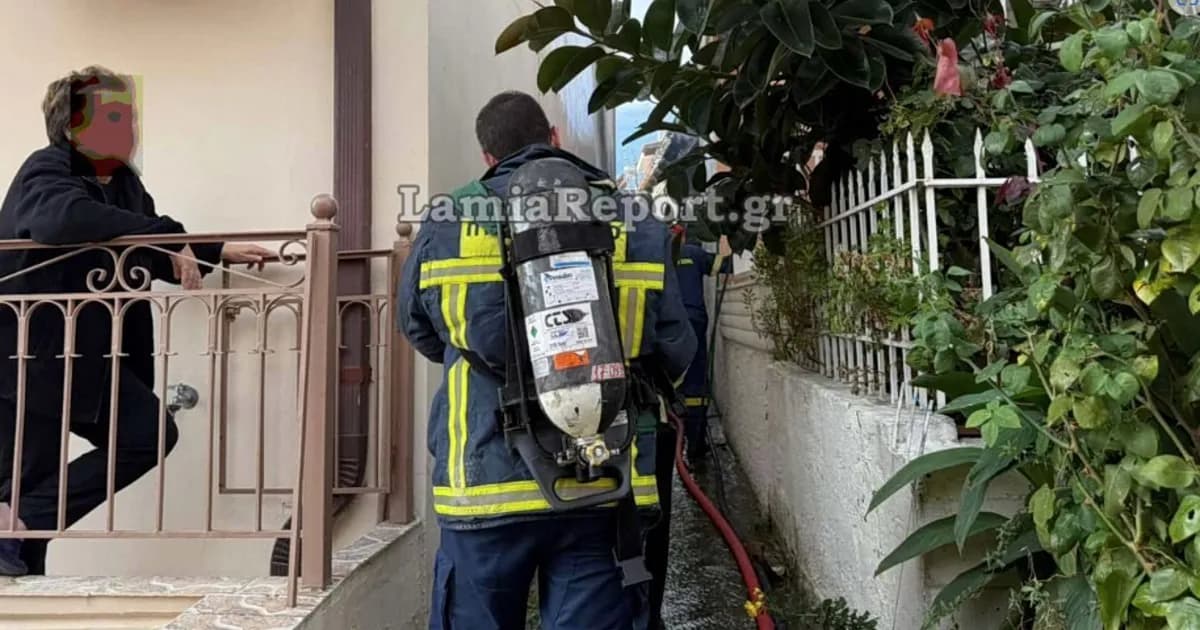 Πυρκαγιά στον Δομοκό: Διάσωσαν 82χρονη από τις φλόγες