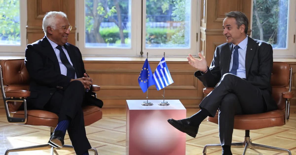 Ο Μητσοτάκης δέχθηκε τον Κόστα για την ευρωπαϊκή άμυνα