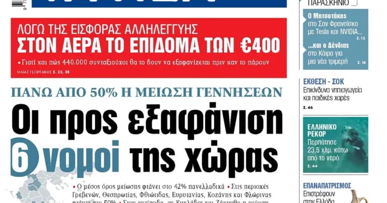Οι έξι νομοί που «σβήνουν» από τη μείωση γεννήσεων