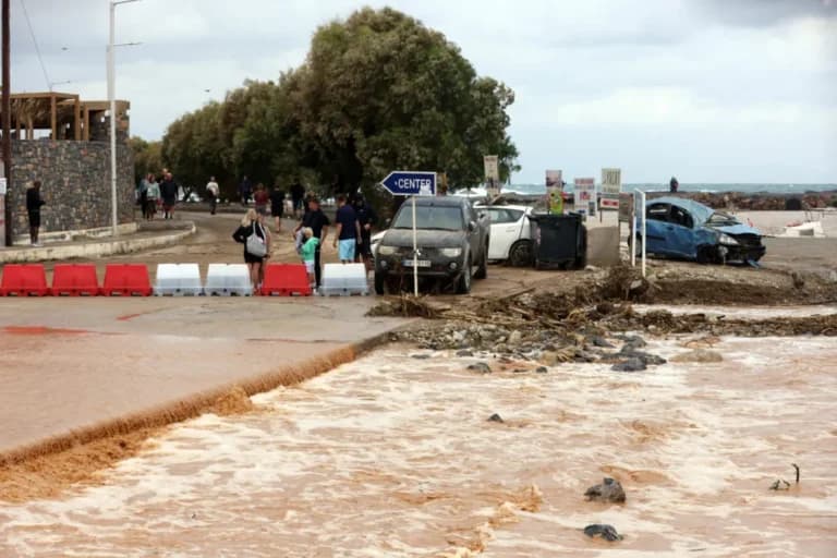 Κρήτη: Πλημμύρες από την κακοκαιρία σε Ηράκλειο και Ρέθυμνο