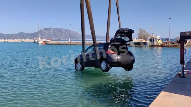 Αυτοκίνητο έπεσε στη θάλασσα στο Βραχάτι Κορινθίας