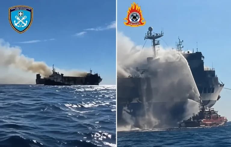 Ρυμούλκηση του «Blue Carrier 2» προς ναυπηγεία Ελευσίνας