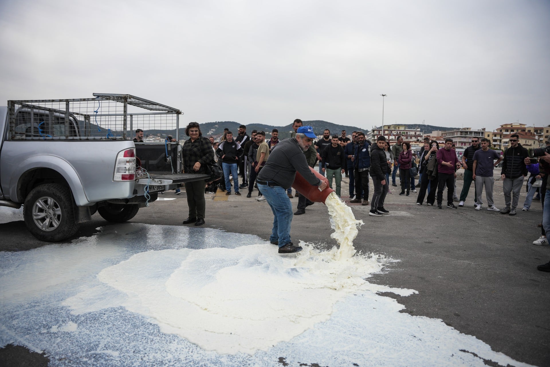Κτηνοτρόφοι απεικόνιση αποκλεισμού λιμανιού Μυτιλήνης