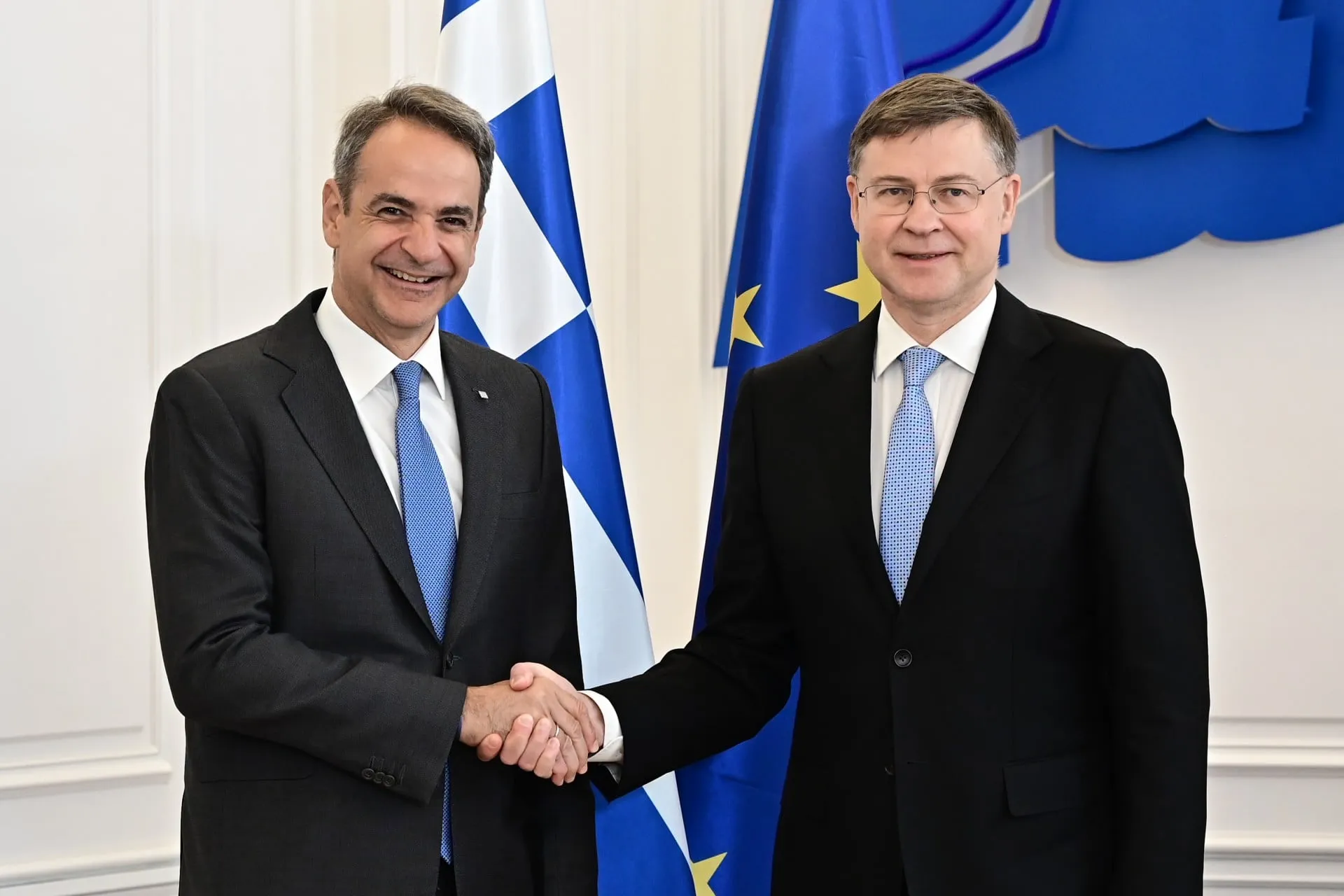 Ντομπρόβσκις Μητσοτάκης συνάντηση Μέγαρο Μαξίμου οικονομία