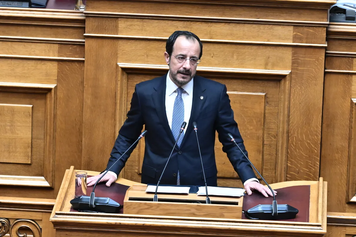 Ο Χριστοδουλίδης στη Βουλή των Ελλήνων