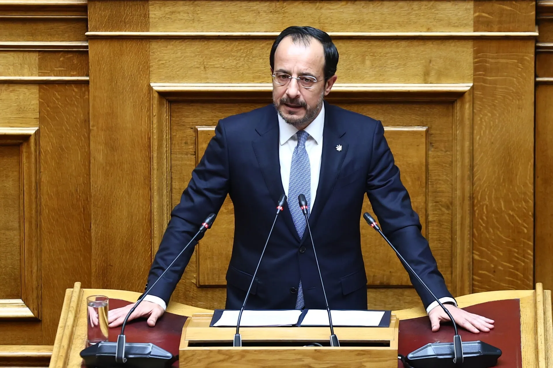 Ο Χριστοδουλίδης στη Βουλή των Ελλήνων