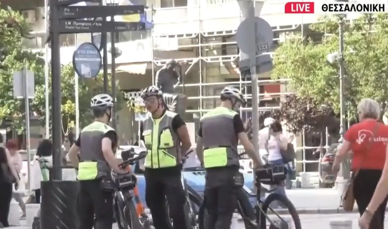 Δημοτική αστυνομία Θεσσαλονίκης με ηλεκτρικά ποδήλατα παραλία