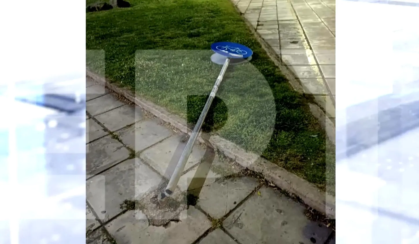 Πινακίδα ποδηλατόδρομου πάρκο Ξαρχάκου Θεσσαλονίκη