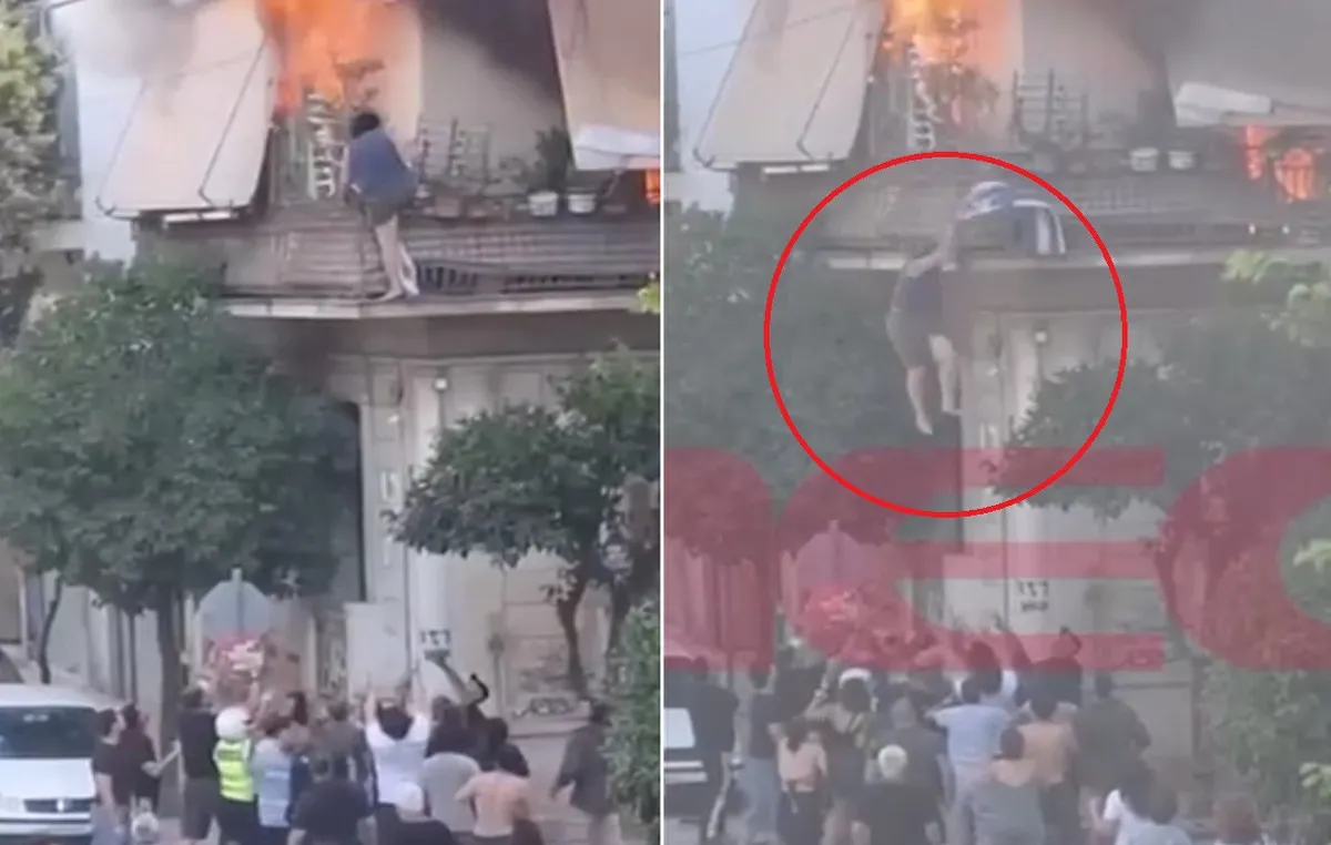 75χρονη πηδά από μπαλκόνι φωτιά Καλλιθέα διάσωση