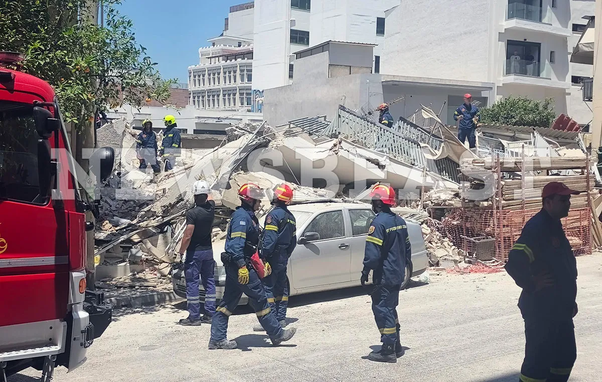 κατάρρευση πολυκατοικίας οδός Αλκμήνης Πετράλωνα Αθήνα