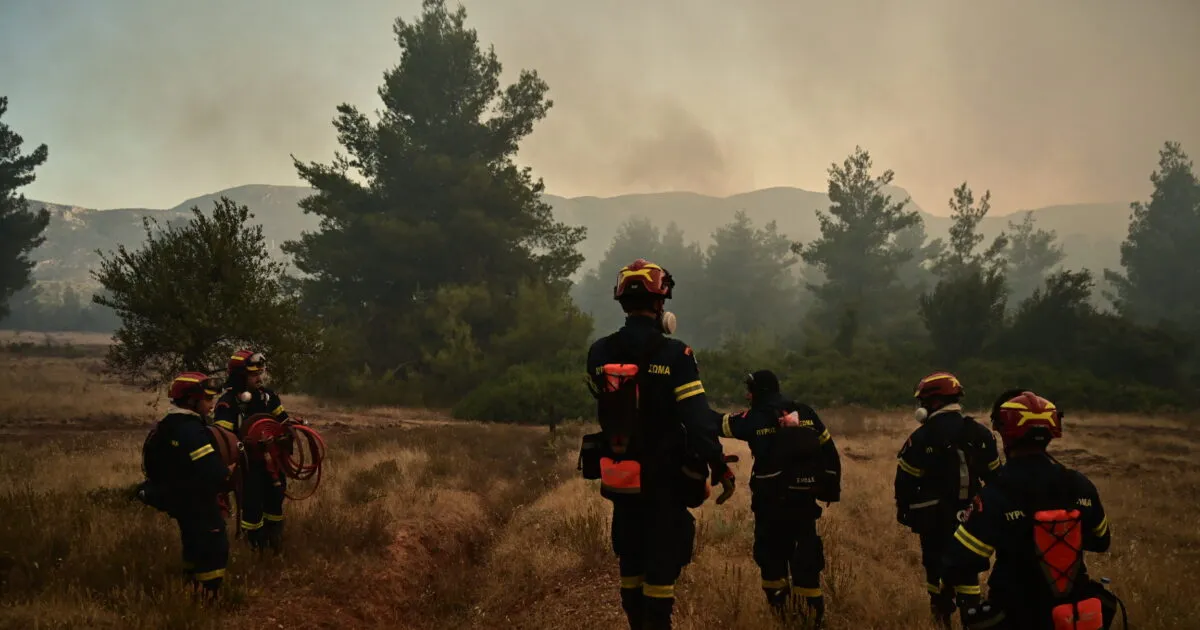 πυροσβέστες επιχειρούν σε αγροτική πυρκαγιά