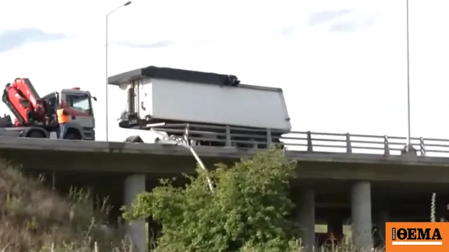 ανατραπείσα νταλίκα στην Εγνατία Οδό Ιωαννίνων Δροσοχώρι