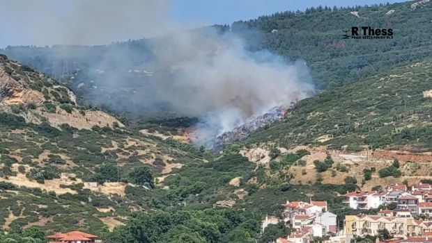 Πυρκαγιά στα Πεύκα Θεσσαλονίκης με αεροσκάφη κατάσβεσης