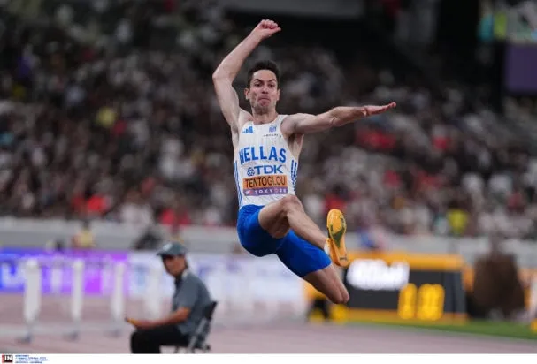 Ο Μίλτος Τεντόγλου πηδάει στο μήκος στο Diamond League Μονακό