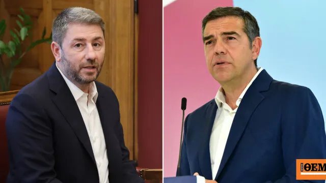 Ο Ανδρουλάκης και ο Τσίπρας σε πολιτική αντιπαράθεση